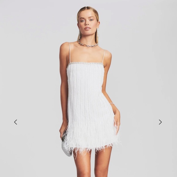 Retrofete Rubina Sequin Feather Dress - Picture 1 of 5